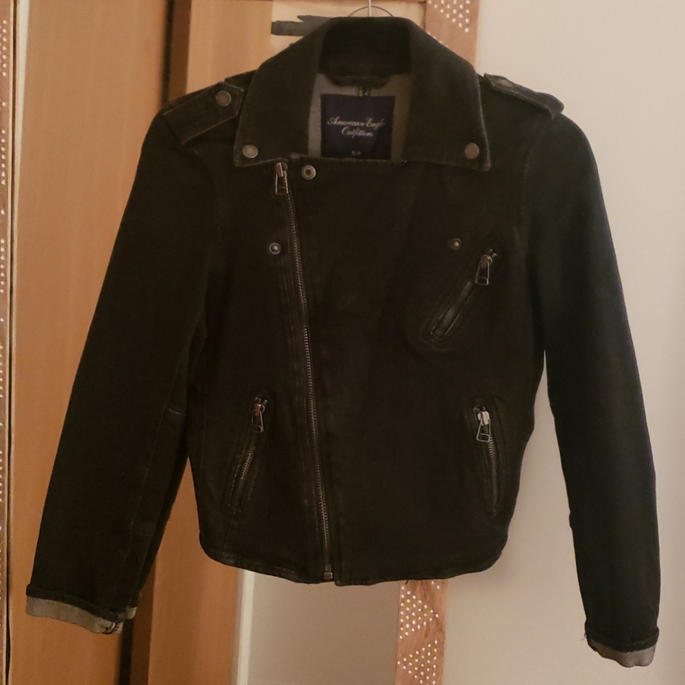 American Eagle Denim Moto Coat